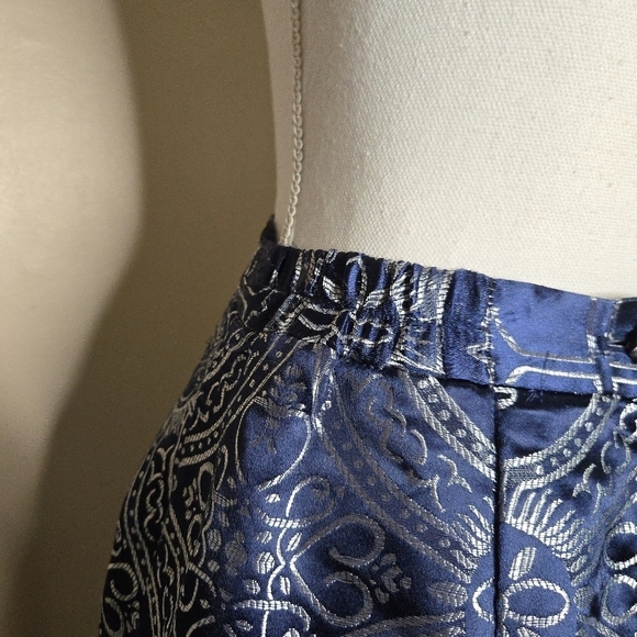 Terramina Navy Metallic Brocade Print Maxi Skirt - Picture 8 of 10